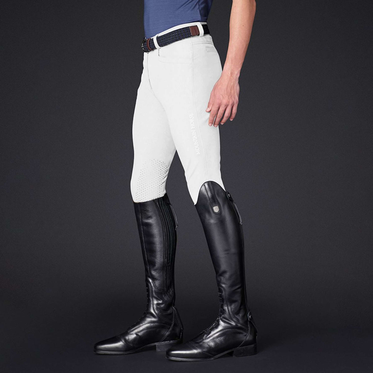 Mountain Horse Pantaloni da Equitazione Robin Knee Grip Bianco