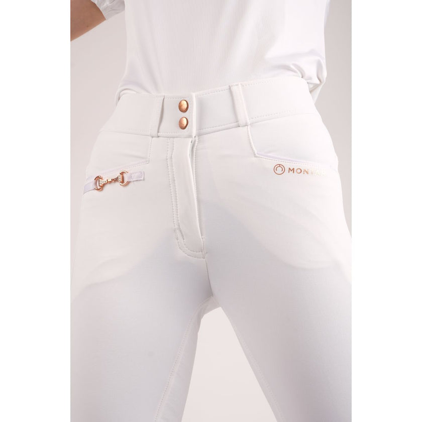 Montar Calzoni Molly Rosegold Highwaist FullGrip Bianco