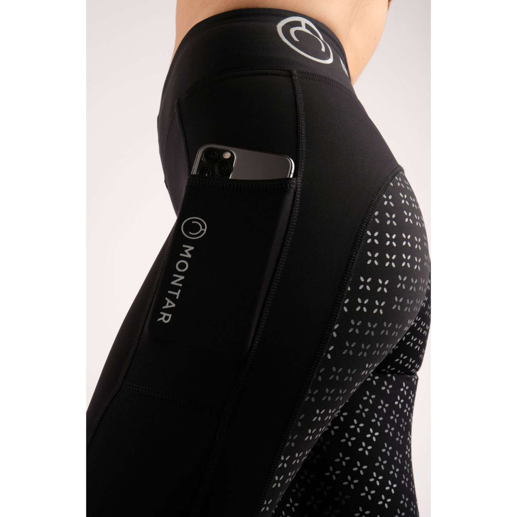 Montar Leggings da Equitazione Selena Pull On FullGrip Nero