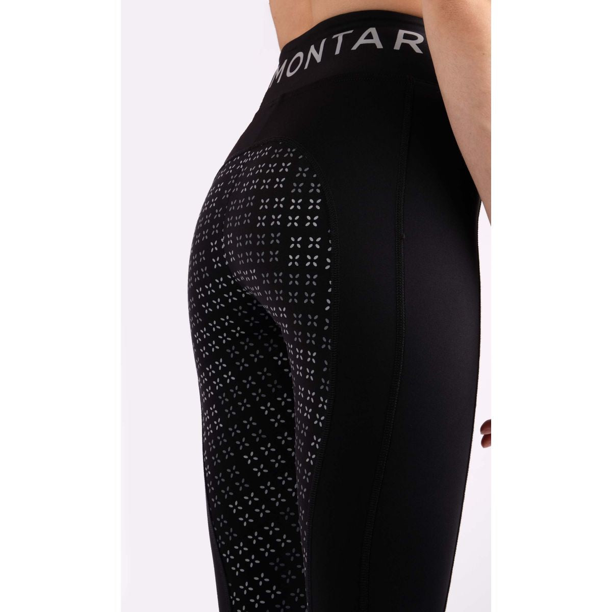 Montar Leggings da Equitazione Selena Pull On Junior FullGrip Nero