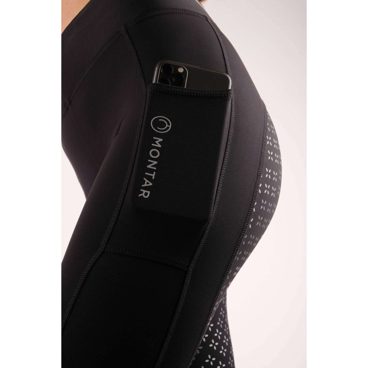 Montar Leggings da Equitazione Selena Pull On Junior FullGrip Nero