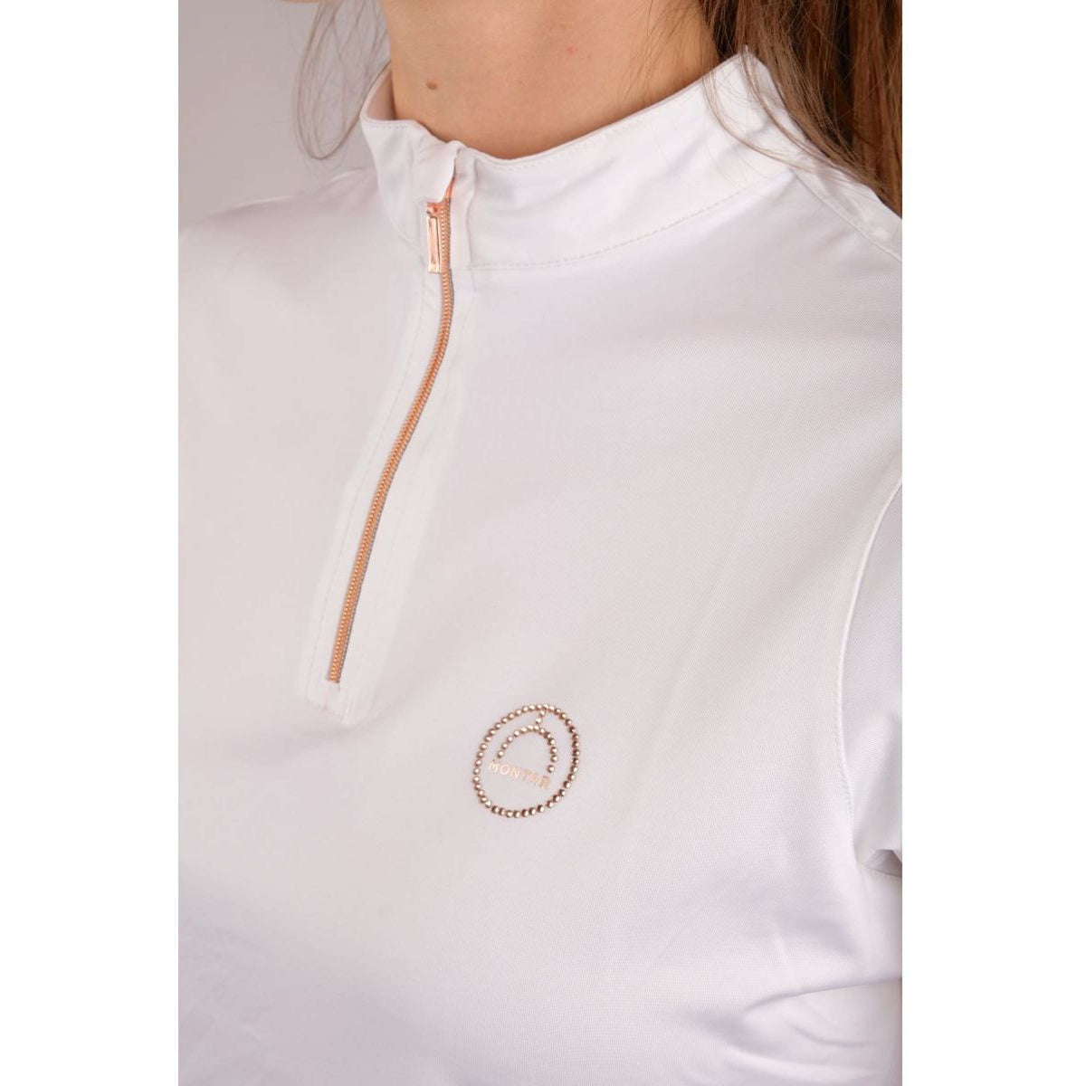 Montar Poloshirt Everly Rosegold Junior Bianco