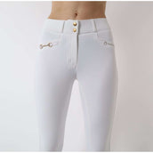 Montar Pantaloni da Equitazione Molly Gold Highwaist Full Grip Bianco