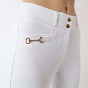 Montar Pantaloni da Equitazione Molly Gold Highwaist Full Grip Bianco