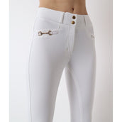 Montar Pantaloni da Equitazione Molly Gold Highwaist Full Grip Bianco