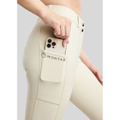 Montar Pantaloni da Equitazione Megan Full Grip Grigio chiaro