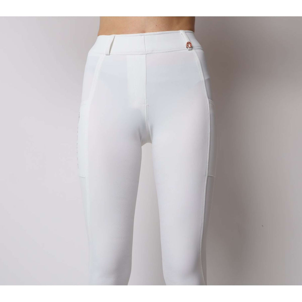 Montar Leggings da Equitazione Michelle Rosegold Logo Bianco