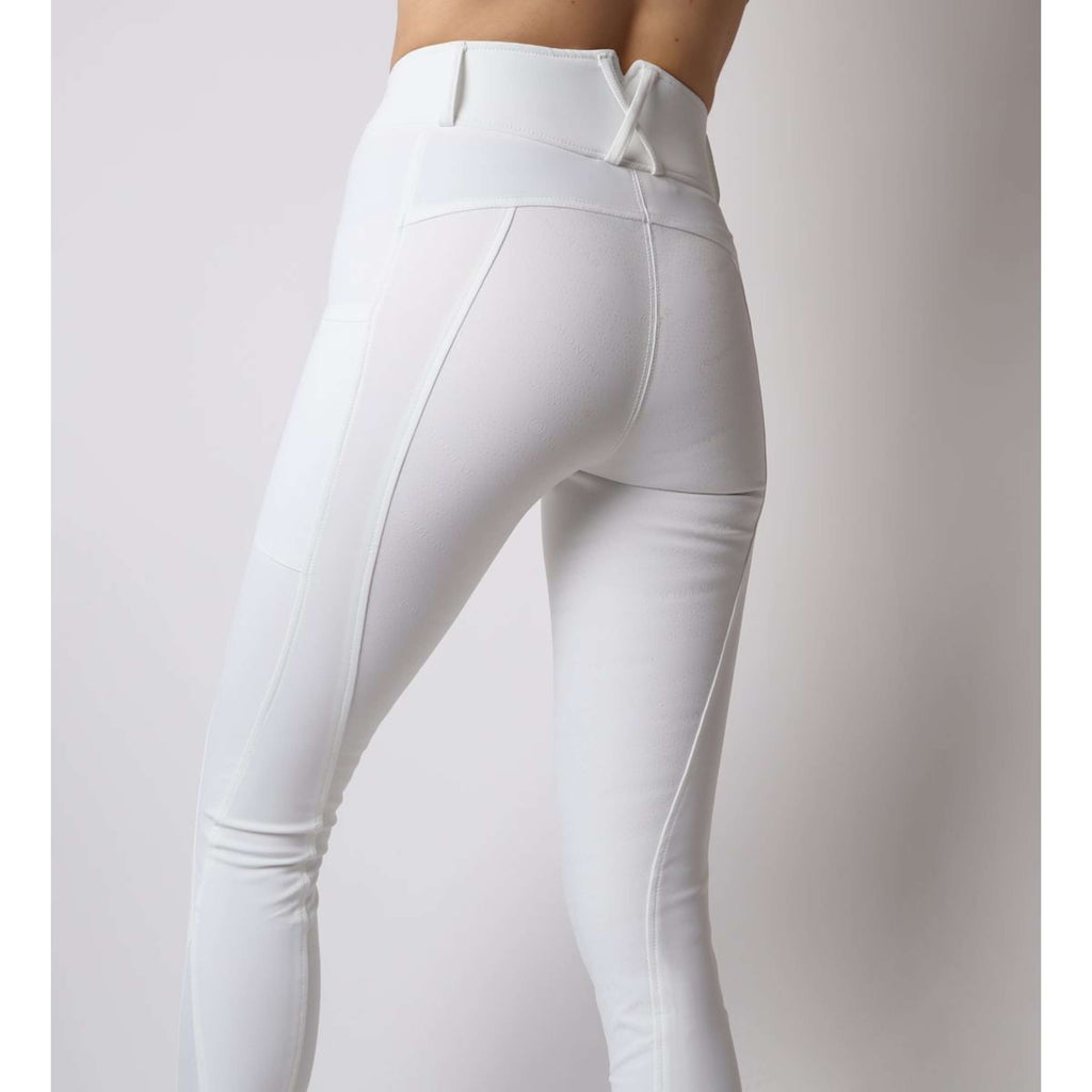 Montar Leggings da Equitazione Michelle Rosegold Logo Bianco