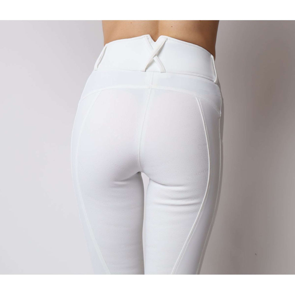 Montar Leggings da Equitazione Michelle Rosegold Logo Bianco