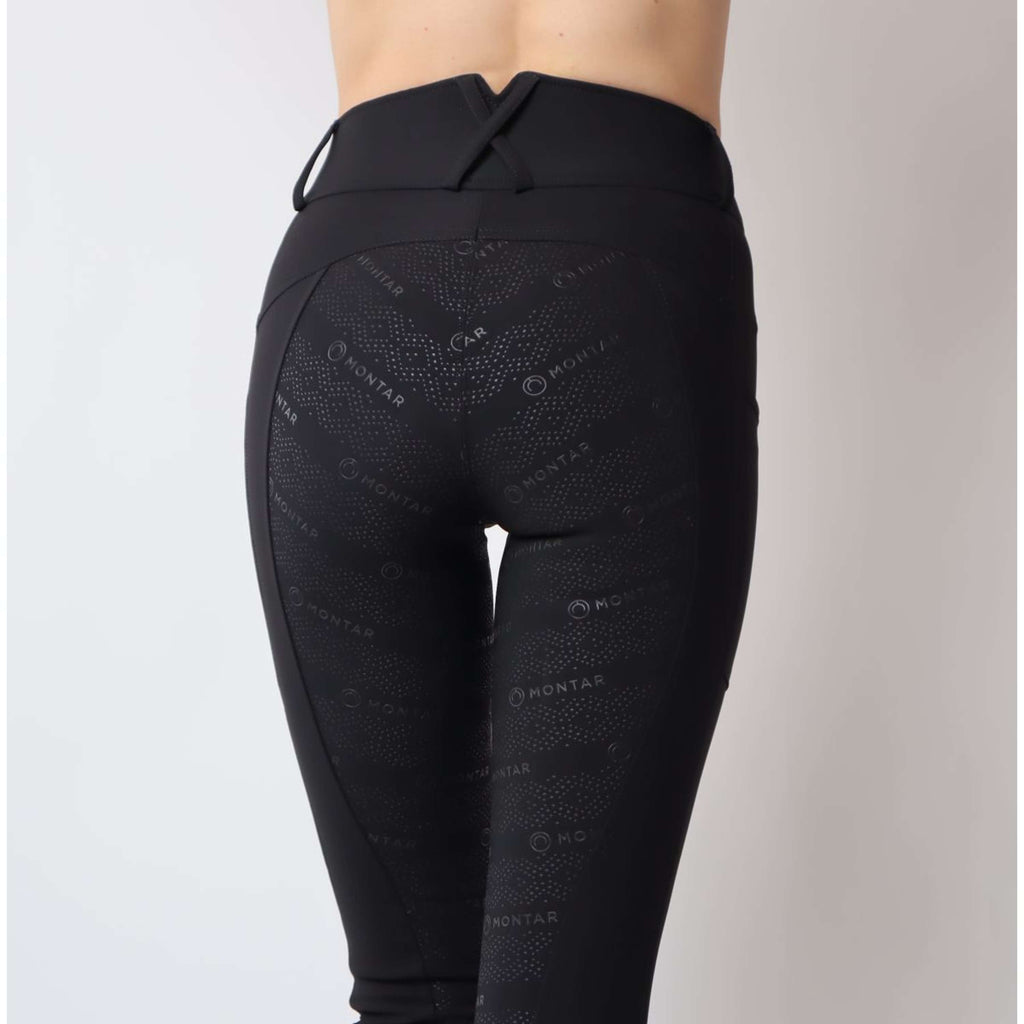 Montar Leggings da Equitazione Michelle Rosegold Logo Nero