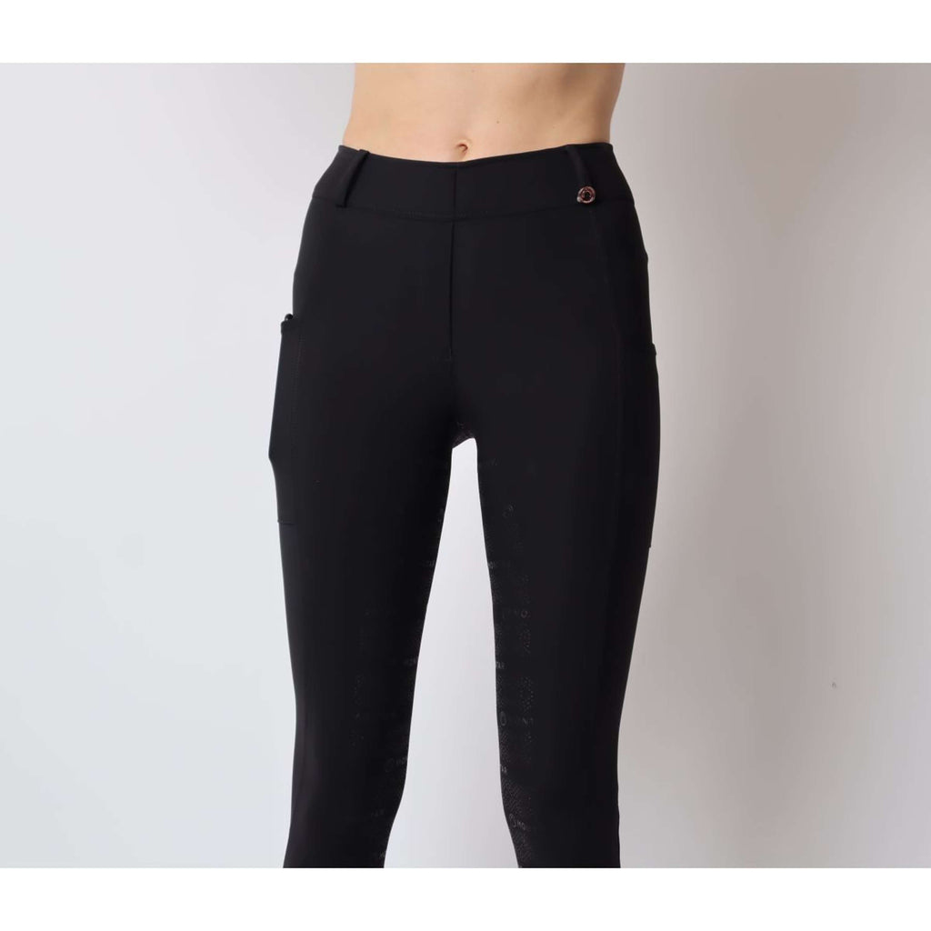 Montar Leggings da Equitazione Michelle Rosegold Logo Nero