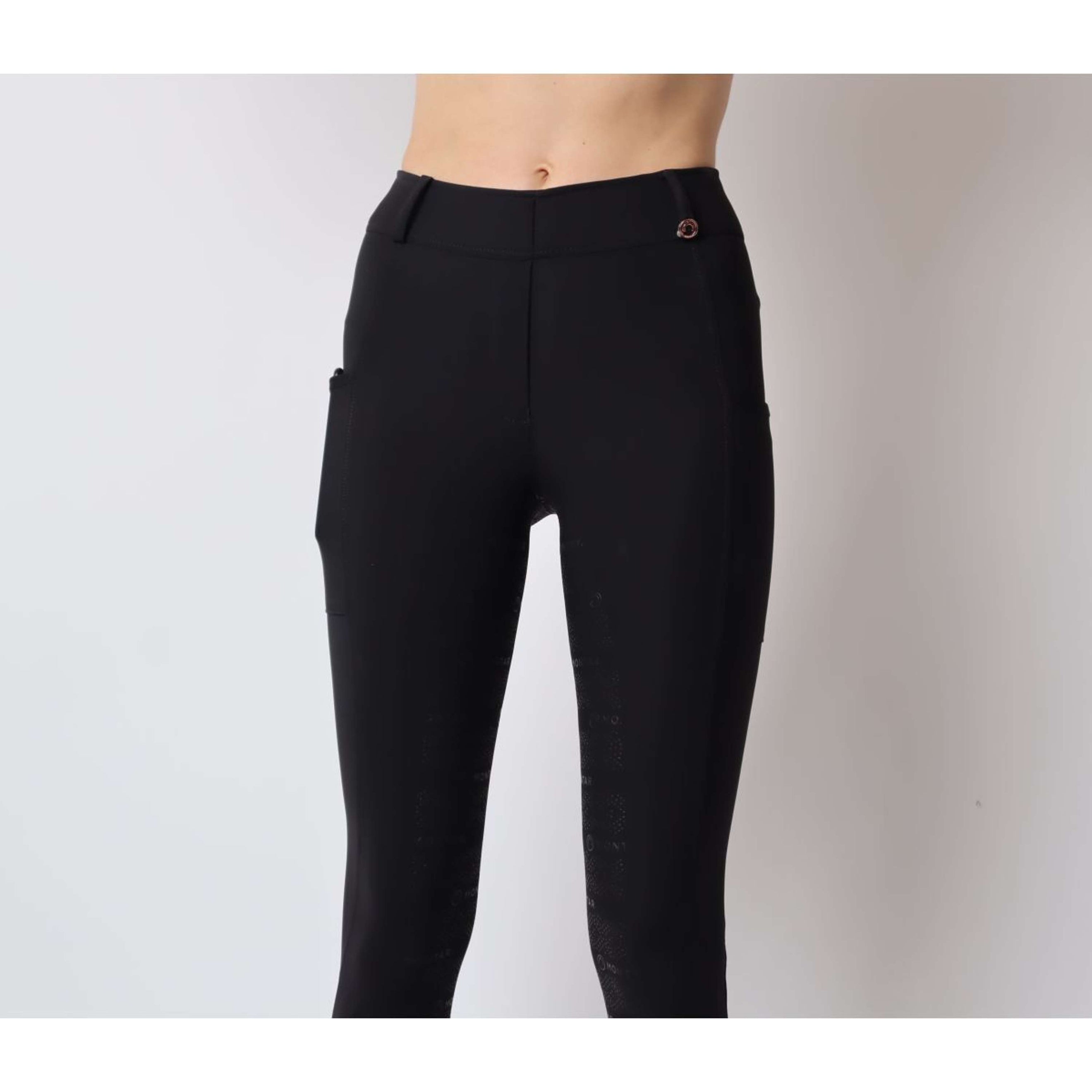 Montar Leggings da Equitazione Michelle Rosegold Logo Nero