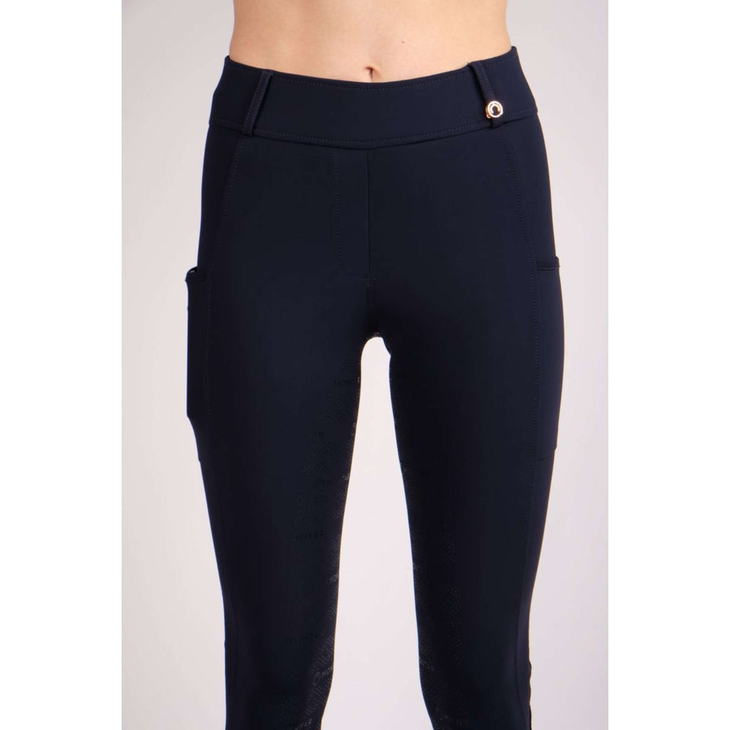 Montar Leggings da Equitazione Michelle Rosegold Logo Navy