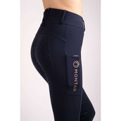 Montar Leggings da Equitazione Michelle Rosegold Logo Navy