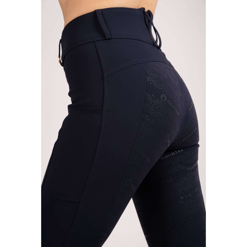 Montar Leggings da Equitazione Michelle Rosegold Logo Navy