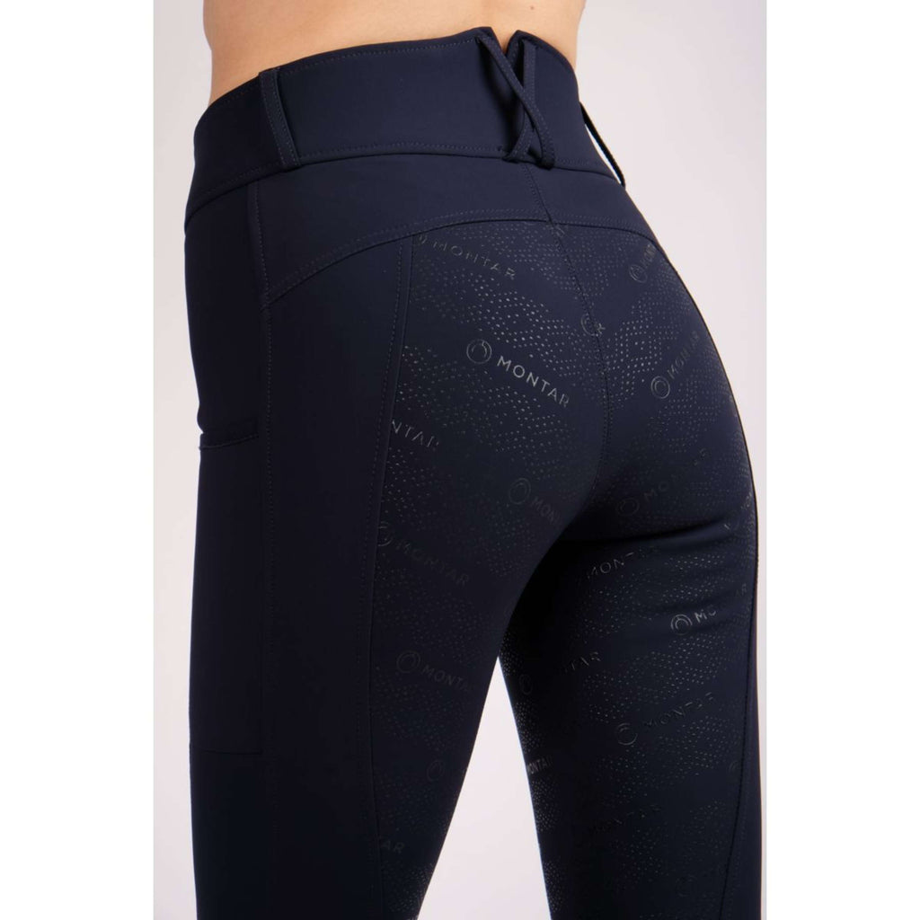 Montar Leggings da Equitazione Michelle Rosegold Logo Navy