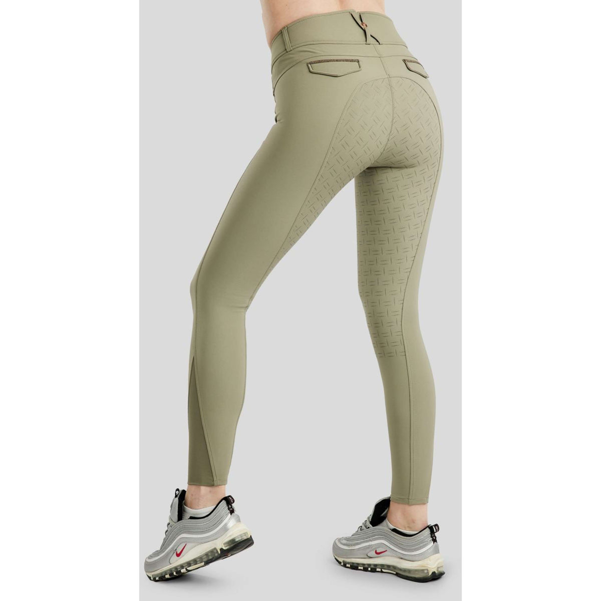 Montar Pantaloni da Equitazione MoGlenda Full Grip Dusty Green