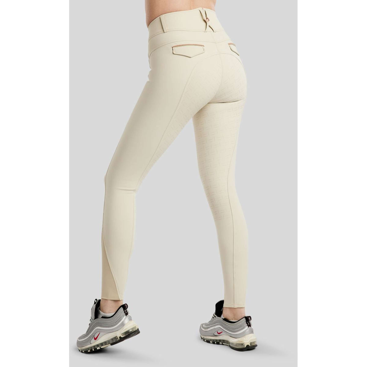 Montar Pantaloni da Equitazione MoGlenda Full Grip Warm Light grey