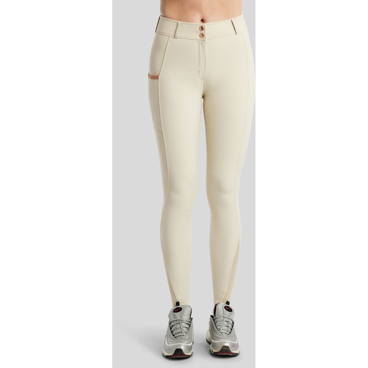 Montar Pantaloni da Equitazione MoGlenda Full Grip Warm Light grey
