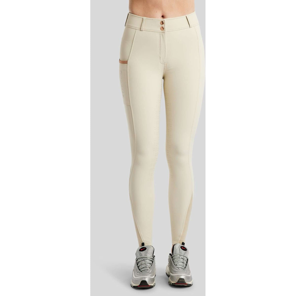 Montar Pantaloni da Equitazione MoGlenda Full Grip Warm Light grey