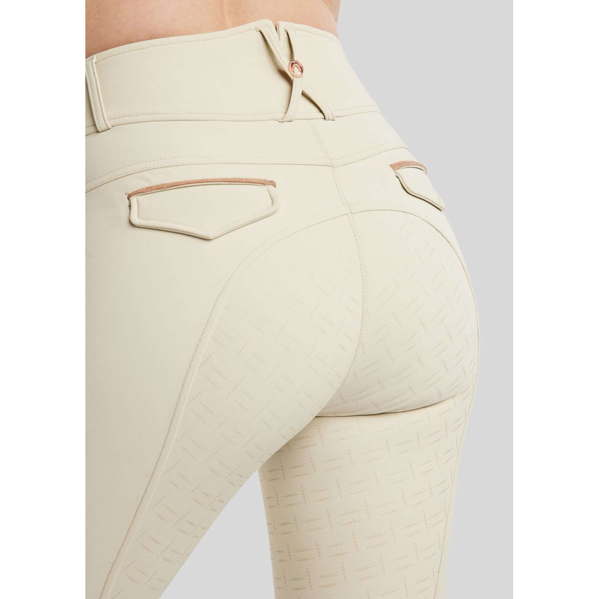 Montar Pantaloni da Equitazione MoGlenda Full Grip Warm Light grey