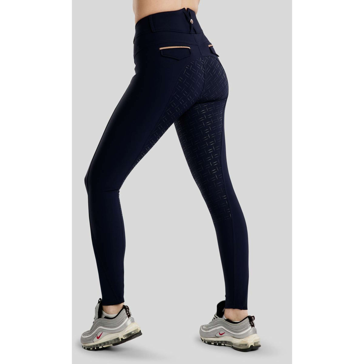 Montar Pantaloni da Equitazione MoGlenda Full Grip Navy