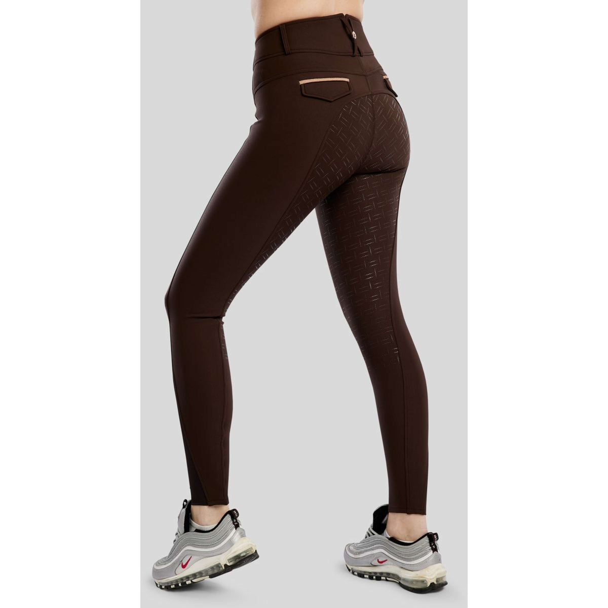 Montar Pantaloni da Equitazione MoGlenda Full Grip Marrone