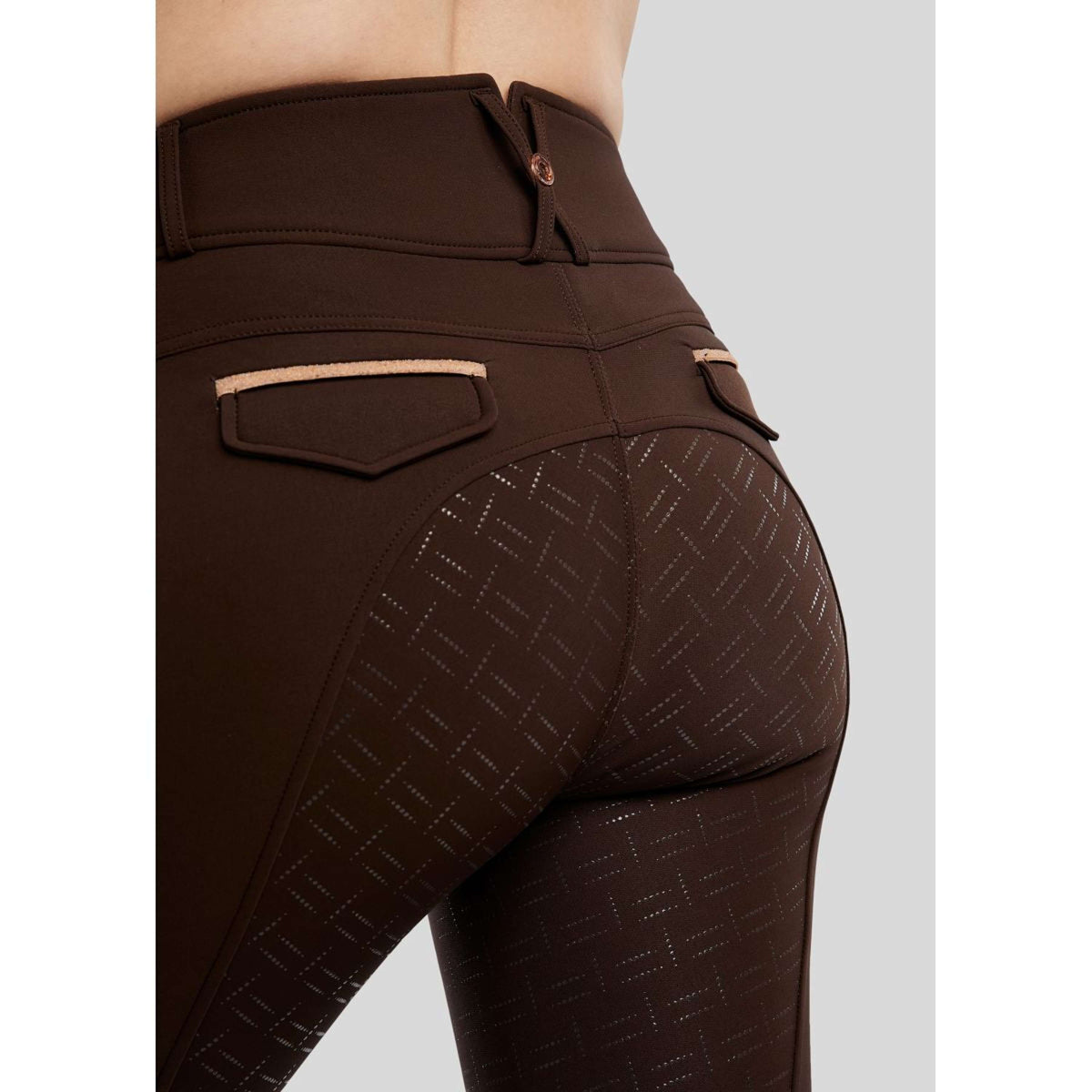Montar Pantaloni da Equitazione MoGlenda Full Grip Marrone