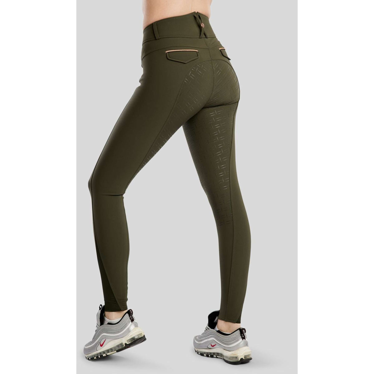 Montar Pantaloni da Equitazione MoGlenda Full Grip Olive
