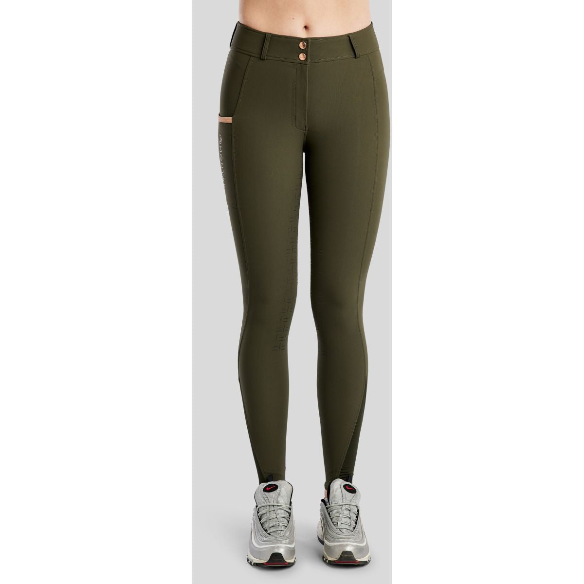Montar Pantaloni da Equitazione MoGlenda Full Grip Olive