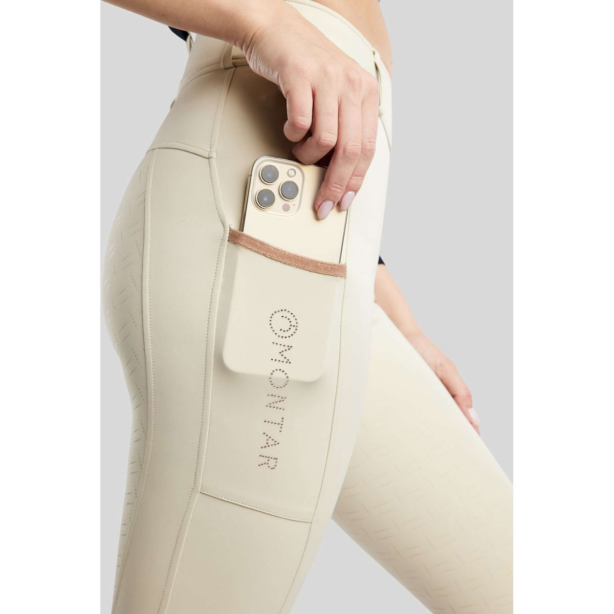 Montar Leggings da Equitazione MoGlenda Full Grip Warm Light Grey