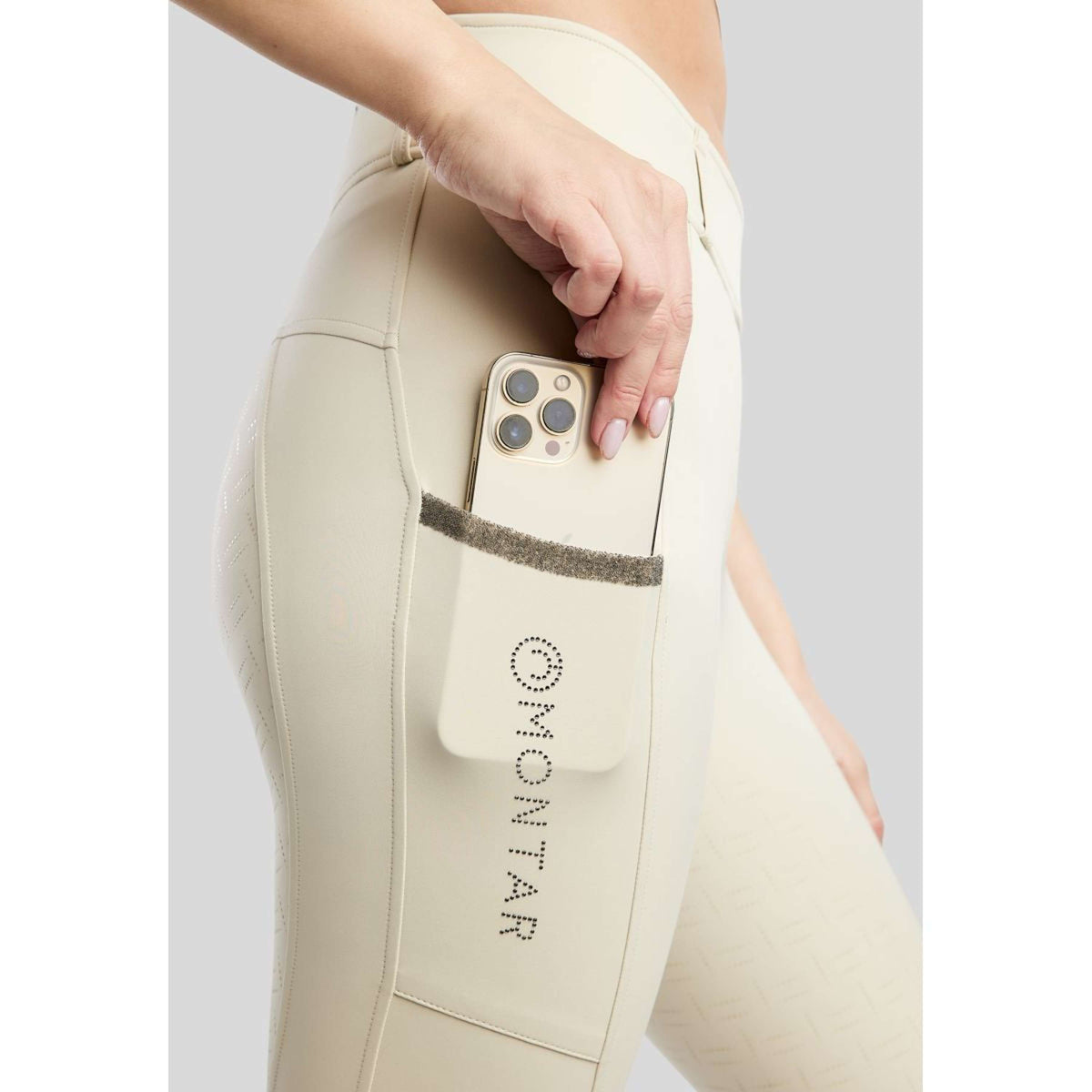 Montar Leggings da Equitazione MoGaia Full Grip Warm Light Grey