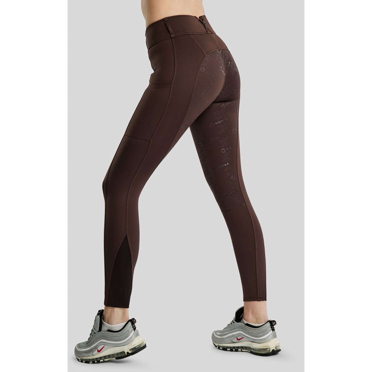 Montar Leggings da Equitazione MoErica Winter Full Grip Marrone