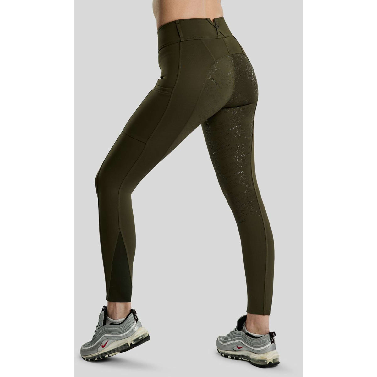 Montar Leggings da Equitazione MoErica Winter Full Grip Olive
