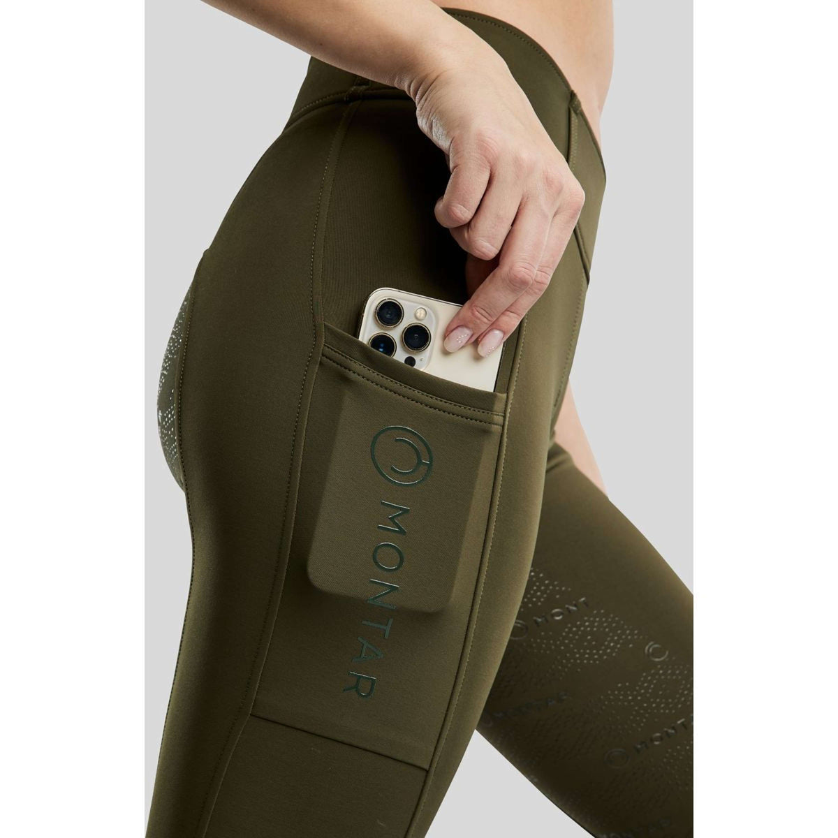 Montar Leggings da Equitazione MoErica Winter Full Grip Olive