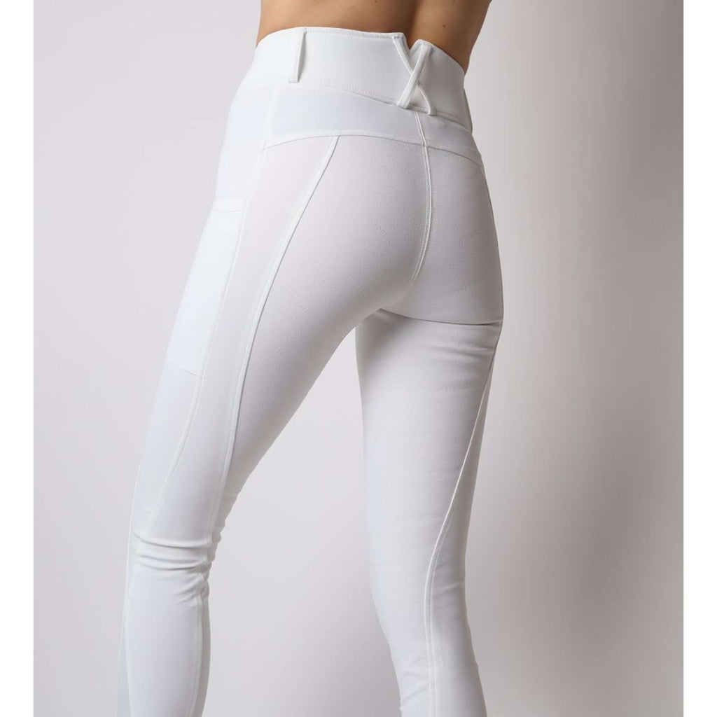 Montar Leggings da Equitazione Rosegold Logo Junior Bianco