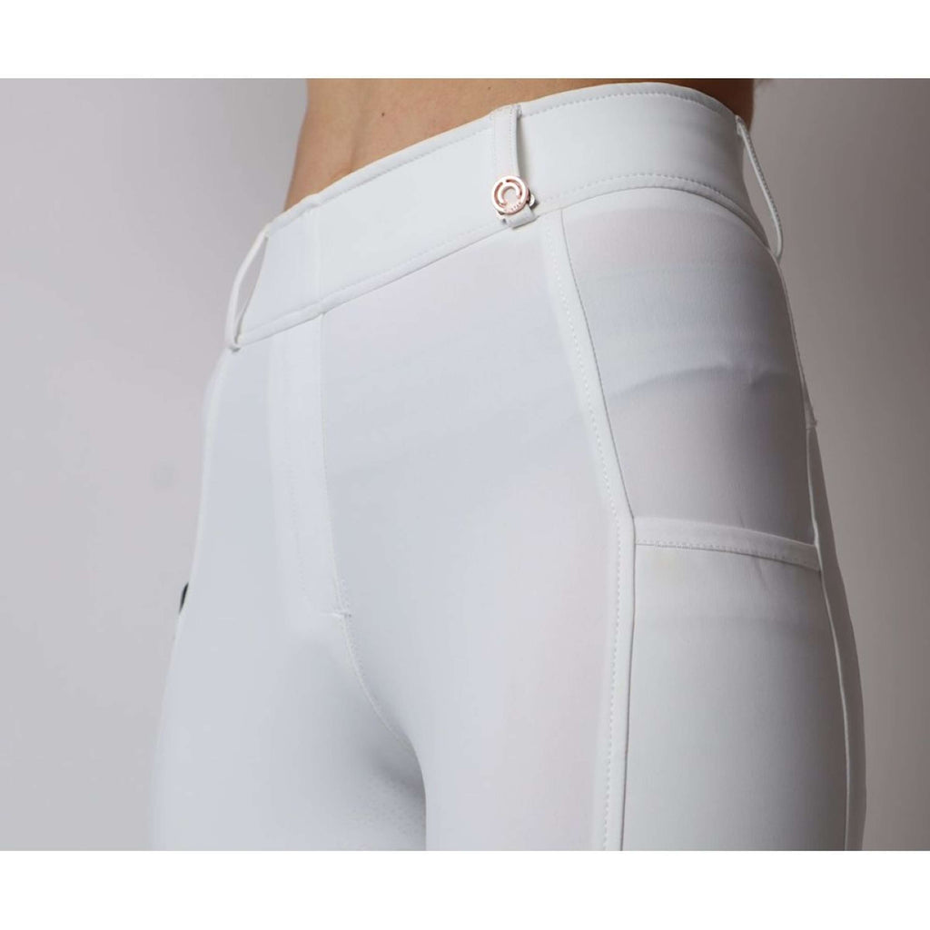 Montar Leggings da Equitazione Rosegold Logo Junior Bianco