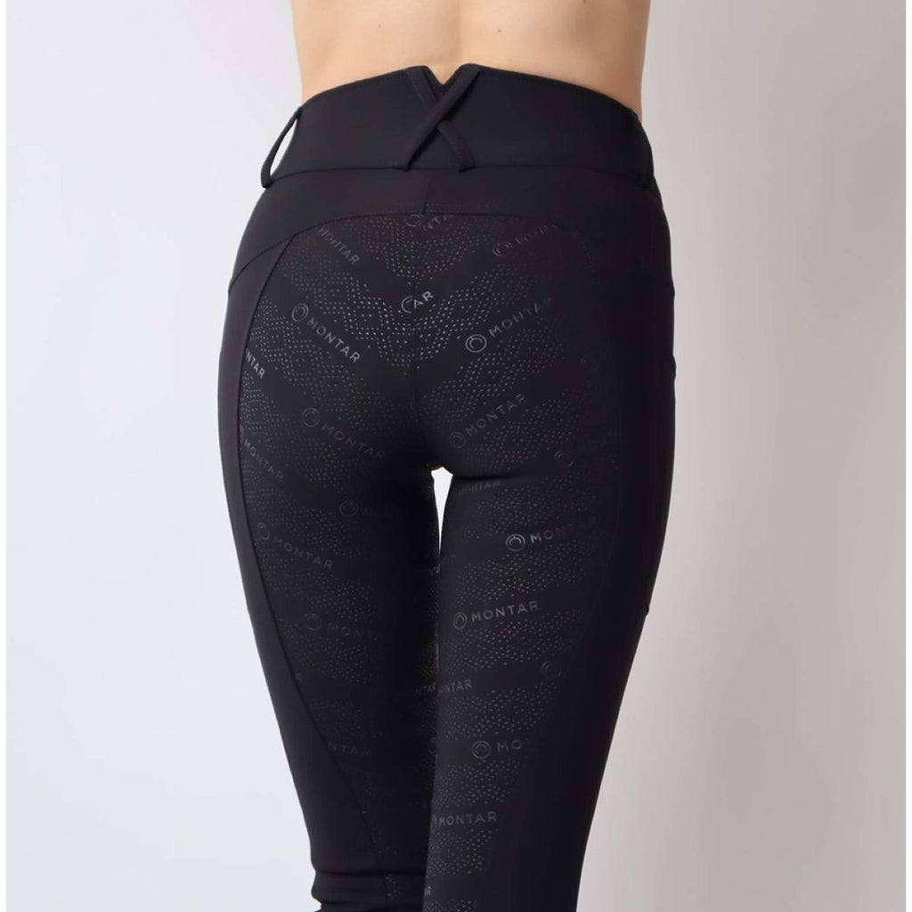 Montar Leggings da Equitazione Rosegold Logo Junior Nero