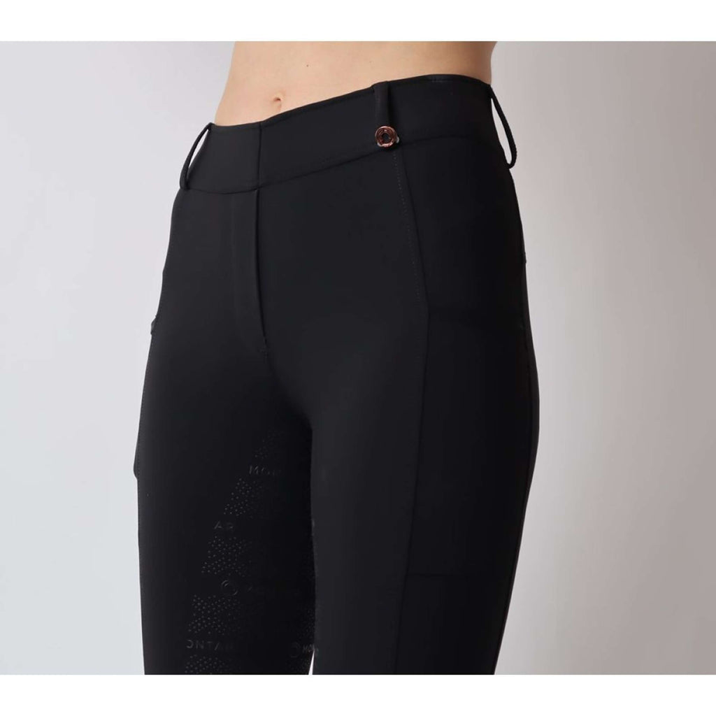 Montar Leggings da Equitazione Rosegold Logo Junior Nero