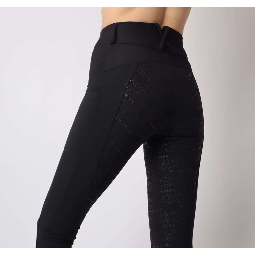 Montar Leggings da Equitazione Rosegold Logo Junior Nero