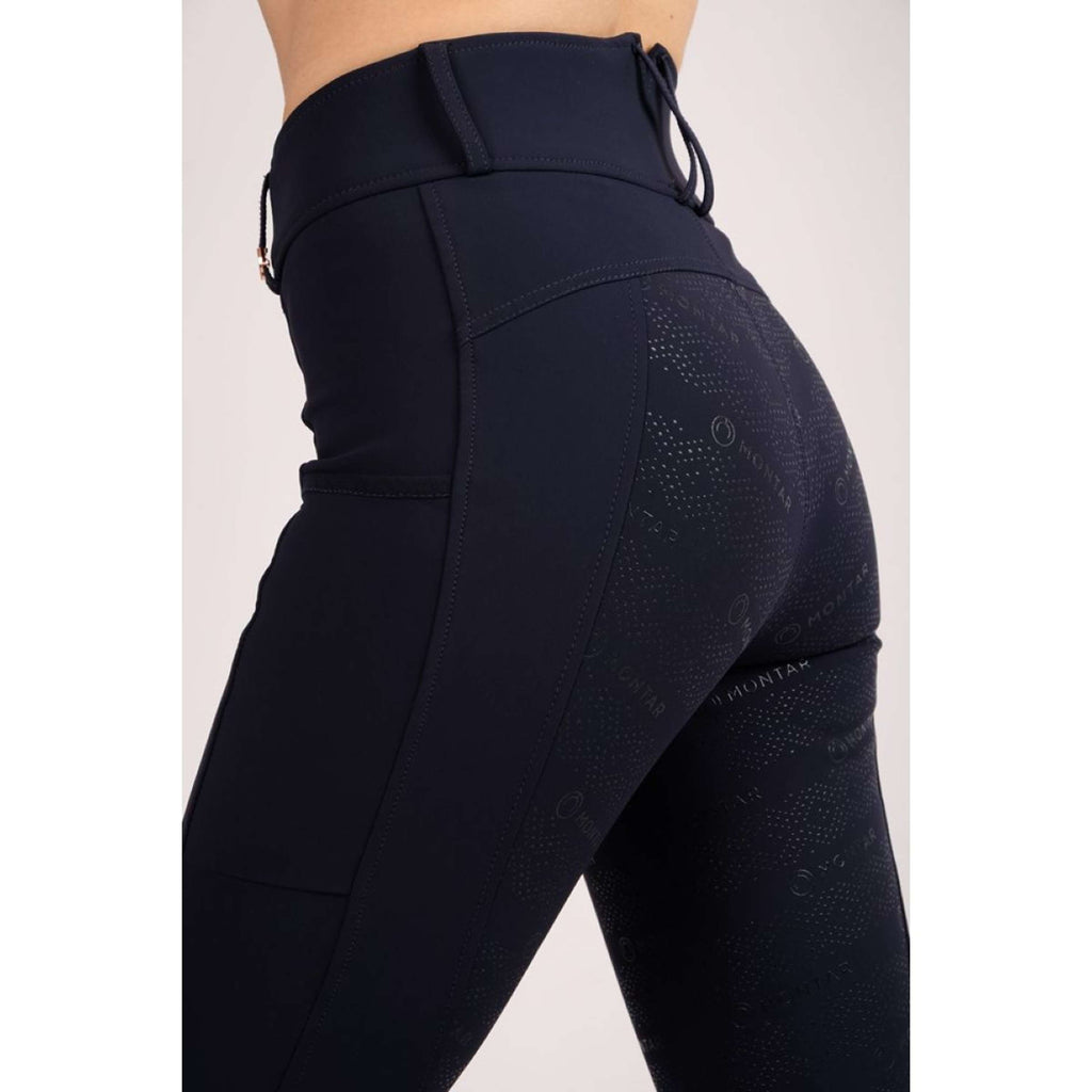 Montar Leggings da Equitazione Rosegold Logo Junior Navy