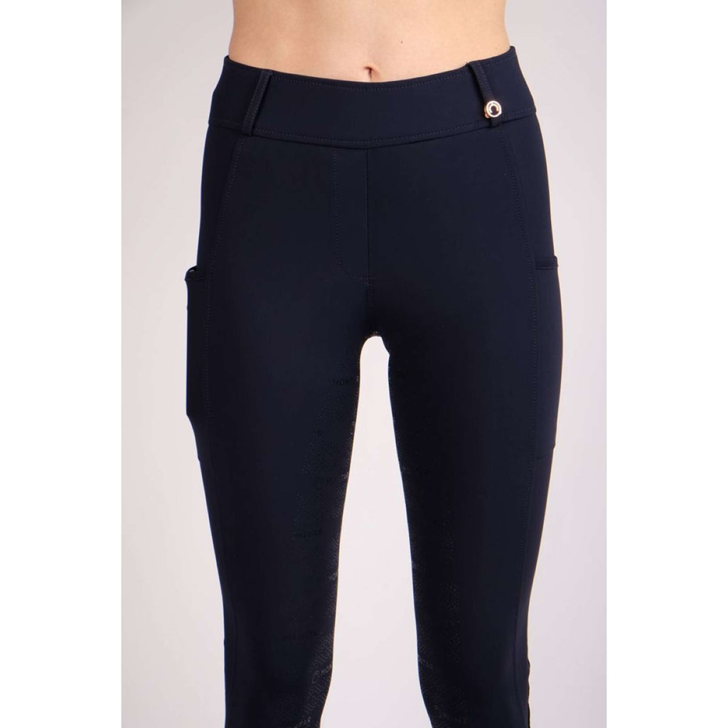 Montar Leggings da Equitazione Rosegold Logo Junior Navy