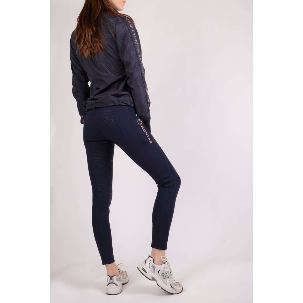 Montar Leggings da Equitazione Rosegold Logo Junior Navy
