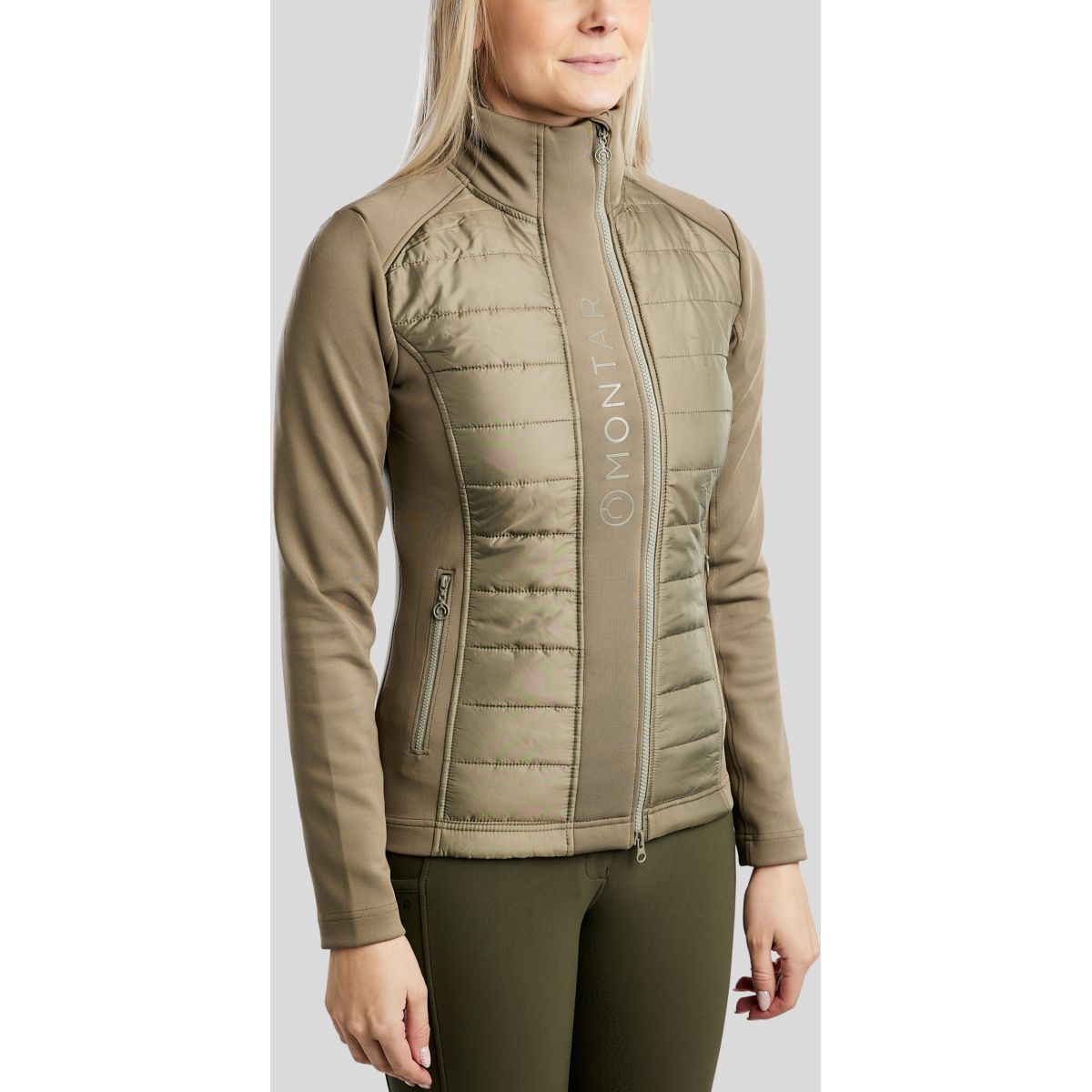 Montar Felpa con cappuccio e zip Emma Dusty Green