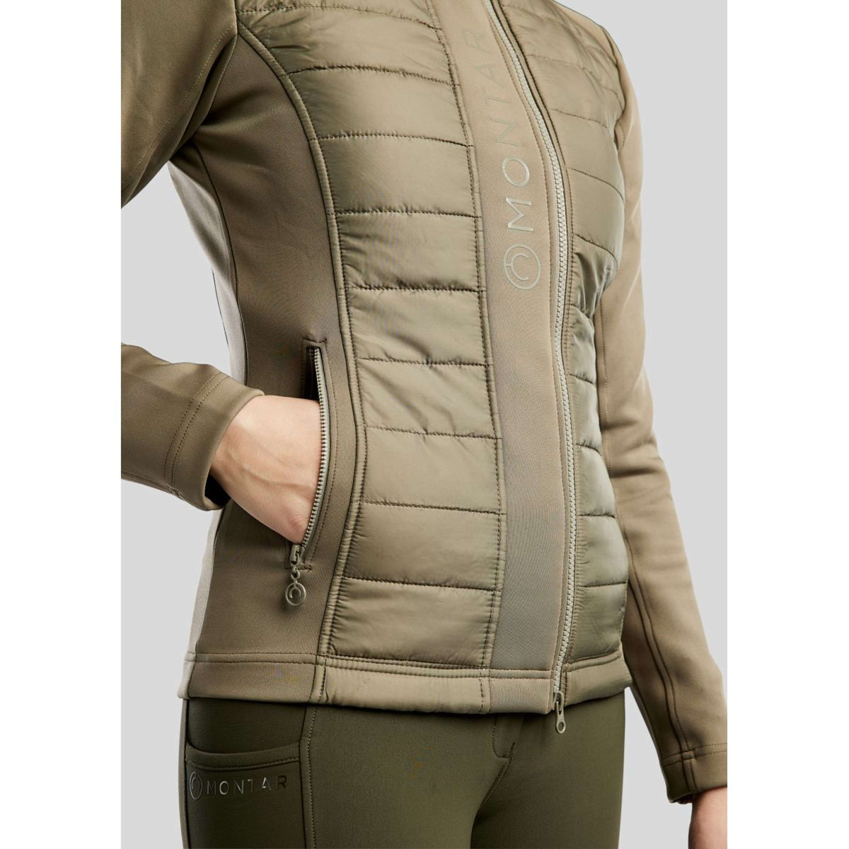 Montar Felpa con cappuccio e zip Emma Dusty Green