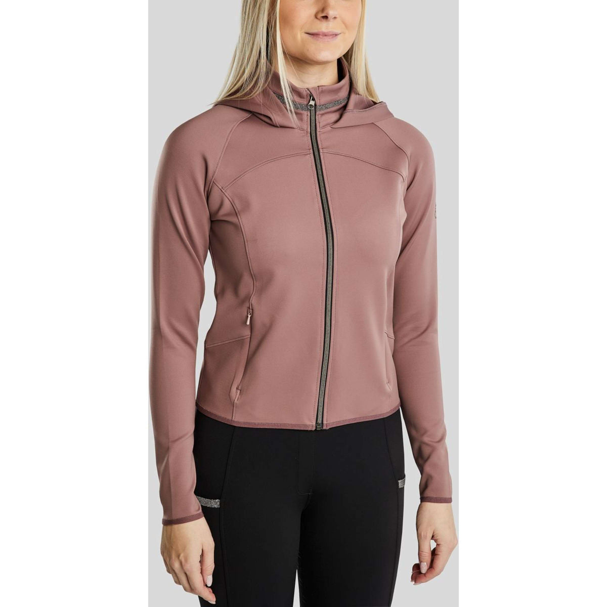 Montar Felpa con cappuccio e zip MoGaia Dusty Rose