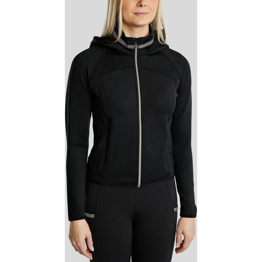 Montar Felpa con cappuccio e zip MoGaia Nero