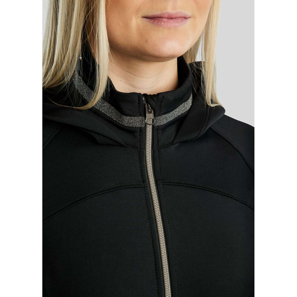 Montar Felpa con cappuccio e zip MoGaia Nero