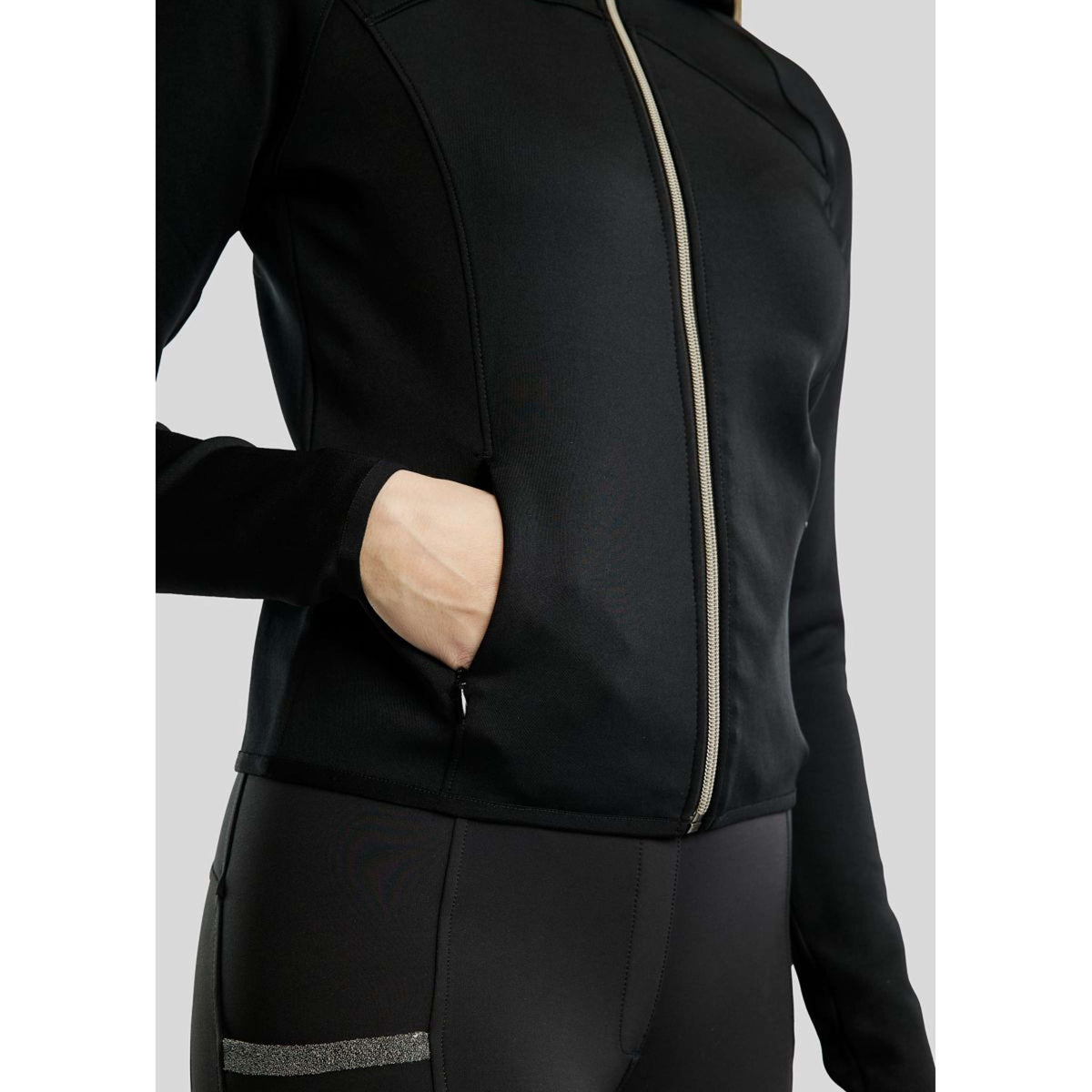 Montar Felpa con cappuccio e zip MoGaia Nero