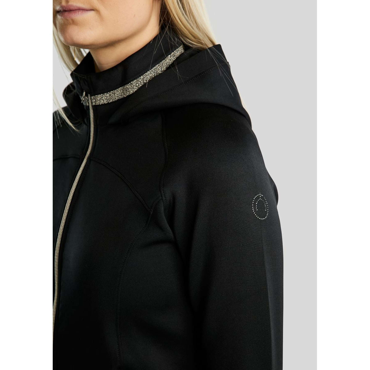 Montar Felpa con cappuccio e zip MoGaia Nero